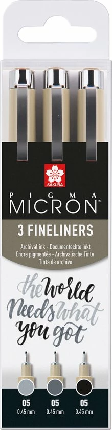 Coupon β€οΈ Sakura Pigma Micron 05 Fineliner Set | 3 Pennen, Zwart & Grijs π 1 Coupon β€οΈ Sakura Pigma Micron 05 Fineliner Set | 3 Pennen, Zwart & Grijs π
