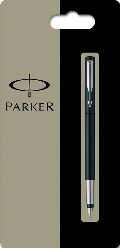 Promo 🥰 Parker Vector-vulpen | Zwart Met Chrome Afwerking | Mediumpunt | Blauwe Inkt | Hangtab 🧨 6 Promo 🥰 Parker Vector-vulpen | Zwart Met Chrome Afwerking | Mediumpunt | Blauwe Inkt | Hangtab 🧨 - Afbeelding 6