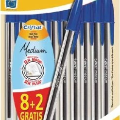 Kopen 🎁 Bic Balpen - Kristal Blauw - 10 Stuks 😍 -Crafts&Co winkel 445x840