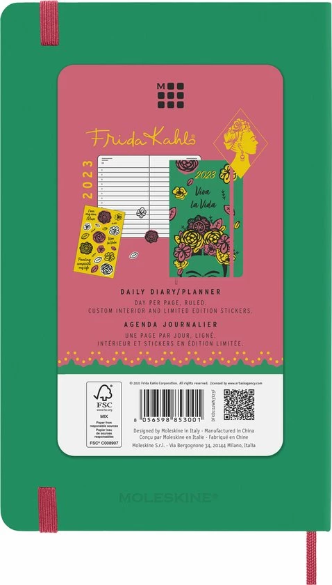 Beste deal 🎁 Moleskine 12 Maanden Agenda - 2023 - LE Planner - Frida Kahlo - Dagelijks - Large - Groen 🥰 6 Beste deal 🎁 Moleskine 12 Maanden Agenda - 2023 - LE Planner - Frida Kahlo - Dagelijks - Large - Groen 🥰 - Afbeelding 6