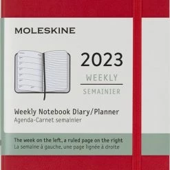 Uitgang 🌟 Moleskine 12 Maanden Agenda - 2023 - Wekelijks - Pocket - Zachte Kaft - Rood 🛒