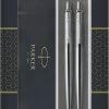 Kopen 👍 Parker Jotter Duo-cadeauset Met Balpen En Vulpotlood (0,5 Mm) | Stainless Steel Met Chromen Afwerking | Blauwe Inktnavulling ❤️