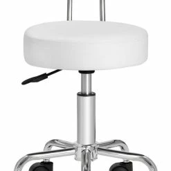 Korting ๐ Merkloos Draaikruk Met Verchroomd Stalen Basis + Rugleuning Wit โค๏ธ