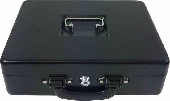 Gloednieuw ✨ ACROPAQ Geldkistje - Premium, Geldkist Groot Met Sleutel, 30 X 25 X 9 Cm - Geldkluis Met Muntsorteerder - Zwart - AGE300K ✨ 2 Gloednieuw ✨ ACROPAQ Geldkistje - Premium, Geldkist Groot Met Sleutel, 30 X 25 X 9 Cm - Geldkluis Met Muntsorteerder - Zwart - AGE300K ✨ - Afbeelding 2