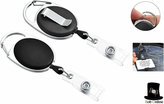 Kopen 🌟 Bob Online ™ - Setje Van 2 – ID JoJo's – D-Clip - Intrekbare Reel ID Badge Kaarthouder Zwart/Zilver – Pashouder Trekkoord - Set Of 2 Pull Badge Reel ID Yo Yo's – Badge Reel – Intrekbare ID-Kaart Roller Clip – Badgehouder Trekkoord 🎁 1 Kopen 🌟 Bob Online ™ - Setje Van 2 – ID JoJo's – D-Clip - Intrekbare Reel ID Badge Kaarthouder Zwart/Zilver – Pashouder Trekkoord - Set Of 2 Pull Badge Reel ID Yo Yo's – Badge Reel – Intrekbare ID-Kaart Roller Clip – Badgehouder Trekkoord 🎁