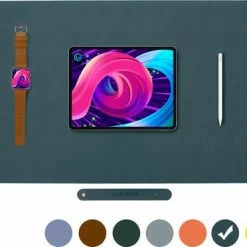 Beste deal ⌛ ViveGrace Bureau Onderlegger - Muismat - Bureaumat - 80x40 Cm - Met Stiksels & Anti-Slip - PU Leer - Donker Teal 🤩