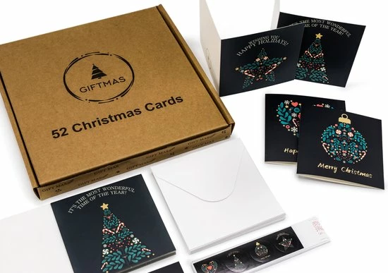 Goedkoopste 💯 Giftmas Kerstkaarten - Wenskaarten - 52 Stuks - Met Enveloppen En Stickers - 10x10cm 😍 5 Goedkoopste 💯 Giftmas Kerstkaarten - Wenskaarten - 52 Stuks - Met Enveloppen En Stickers - 10x10cm 😍 - Afbeelding 5