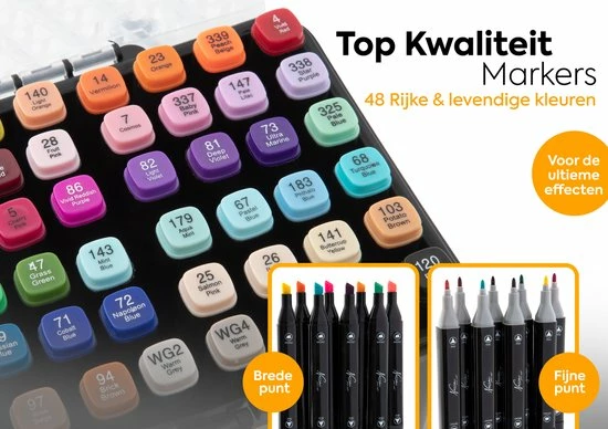 Goedkoop 🎉 Nassau Fine Art Dual Marker Stiften Met 48 Kleuren Dubbelzijdige Kleurpunt |grove Brush Marker Voor Concepten En Strips, Fijne Borstel Voor Schetsen, Kalligrafie, Tekenen En Illustreren 🔔 5 Goedkoop 🎉 Nassau Fine Art Dual Marker Stiften Met 48 Kleuren Dubbelzijdige Kleurpunt |grove Brush Marker Voor Concepten En Strips, Fijne Borstel Voor Schetsen, Kalligrafie, Tekenen En Illustreren 🔔 - Afbeelding 5