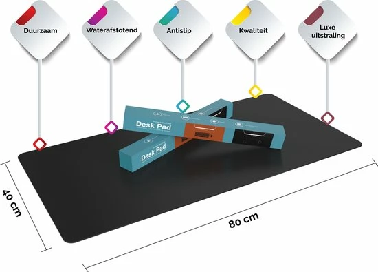 Korting β Queta Bureau Onderlegger – 80x40 Cm – Bureau Organizer – Bureau Mat – Anti Slip – XL Bureau Onderlegger – Zwart π€© 2 Korting β Queta Bureau Onderlegger – 80x40 Cm – Bureau Organizer – Bureau Mat – Anti Slip – XL Bureau Onderlegger – Zwart π€© - Afbeelding 2