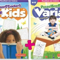 Beste Pirce ❤️ Denksport - Kinderpuzzelboeken - 2 Puzzelboeken - Kids (6 T/m 10 Jaar) + Varia (8 T/m 10 Jaar) 🥰