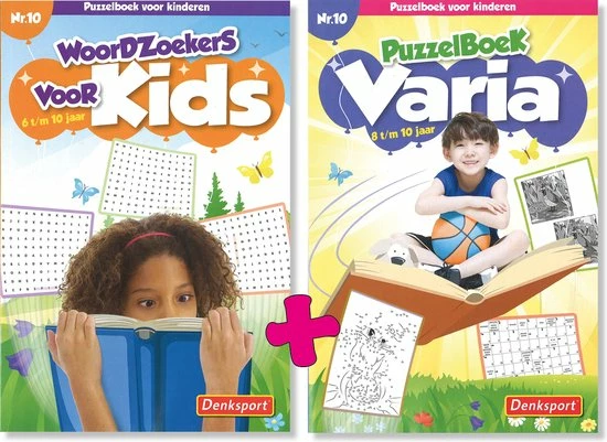 Beste Pirce ❤️ Denksport - Kinderpuzzelboeken - 2 Puzzelboeken - Kids (6 T/m 10 Jaar) + Varia (8 T/m 10 Jaar) 🥰 1 Beste Pirce ❤️ Denksport - Kinderpuzzelboeken - 2 Puzzelboeken - Kids (6 T/m 10 Jaar) + Varia (8 T/m 10 Jaar) 🥰