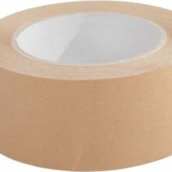 Korting 🎉 Papertape 75mm X 50mtr, Bruin. 24 Rollen + Kortpack Pen (020.0069) 👏