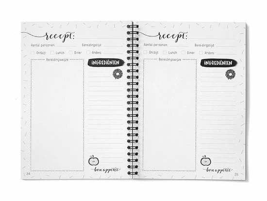 Coupon ⭐ HEE Goodies Receptenboek Invulboek A5 Zwart Wit Recepten Verzamelmap Receptenboekje Recepten Verzamelboek 🧨 6 Coupon ⭐ HEE Goodies Receptenboek Invulboek A5 Zwart Wit Recepten Verzamelmap Receptenboekje Recepten Verzamelboek 🧨 - Afbeelding 6