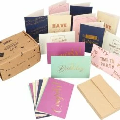 Goedkoop 🎉 Partizzle® Partizzle 48x Luxe Verjaardagskaarten Met Envelop Set - Wenskaarten Versturen - Verjaardag Ansichtkaarten - 15x10 Cm - Glimmend 🔔 -Crafts&Co winkel 550x433 3