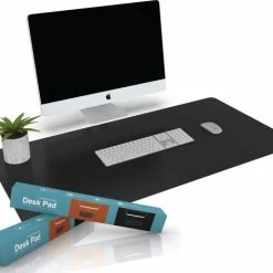 Korting ⌛ Queta Bureau Onderlegger – 80x40 Cm – Bureau Organizer – Bureau Mat – Anti Slip – XL Bureau Onderlegger – Zwart 🤩