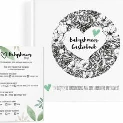 Beste Verkoop 💯 Illustrations By Renee Babyshower Gastenboek Met 20 Babyshower Quizkaarten! - Babyshower Invulboek - Babyshower Boek 🛒