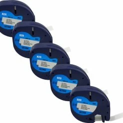 Nieuw 😉 DULA - Dymo LetraTag 91201 Labels - Zwart Op Wit - 12mm X 4m - 5 Stuks 🥰 -Crafts&Co winkel 550x504 1