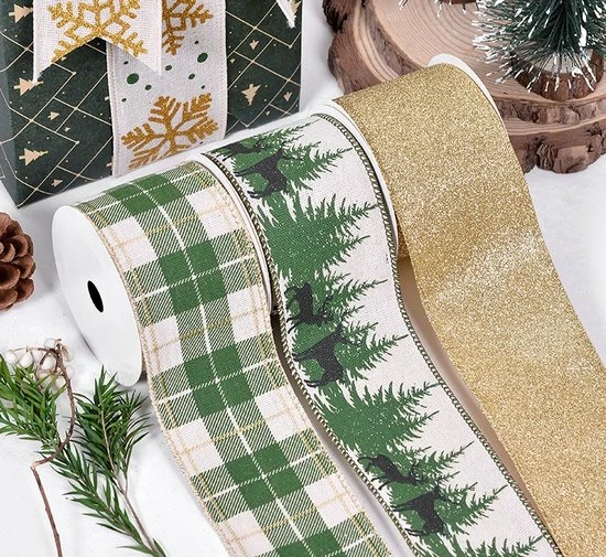 Hete verkoop ๐ Merkloos Kerst Lint Met IJzerdraad | Satijn Linnen Look | Weefband 38mm (3,8cm) | Goud Glitters Glitterband | Gouden Lurex Rand | Kerstlint Glitterlint | Stoffen Lint | Cadeaulint | Lengte: 3 Meter โ๏ธ 2 Hete verkoop ๐ Merkloos Kerst Lint Met IJzerdraad | Satijn Linnen Look | Weefband 38mm (3,8cm) | Goud Glitters Glitterband | Gouden Lurex Rand | Kerstlint Glitterlint | Stoffen Lint | Cadeaulint | Lengte: 3 Meter โ๏ธ - Afbeelding 2