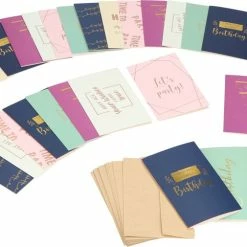 Goedkoop 🎉 Partizzle® Partizzle 48x Luxe Verjaardagskaarten Met Envelop Set - Wenskaarten Versturen - Verjaardag Ansichtkaarten - 15x10 Cm - Glimmend 🔔 -Crafts&Co winkel 550x505 2