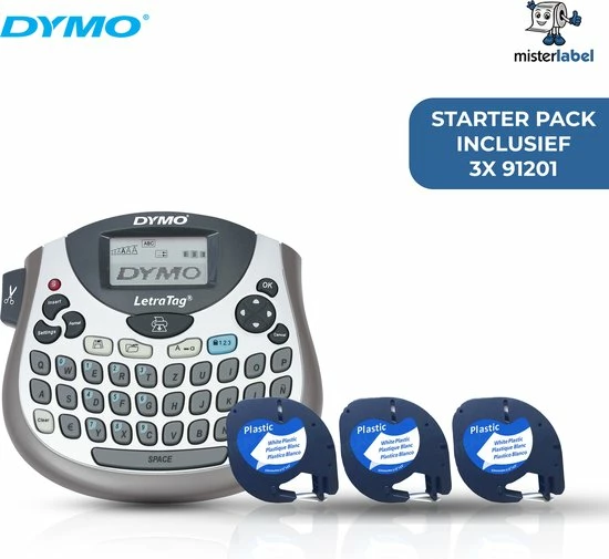 Kopen βοΈ Dymo LT-100T - Letratag - Labelprinter - Qwerty - Starterpack Incl. 3x 91201 Lettertape Zwart/wit (Huismerk) π 1 Kopen βοΈ Dymo LT-100T - Letratag - Labelprinter - Qwerty - Starterpack Incl. 3x 91201 Lettertape Zwart/wit (Huismerk) π