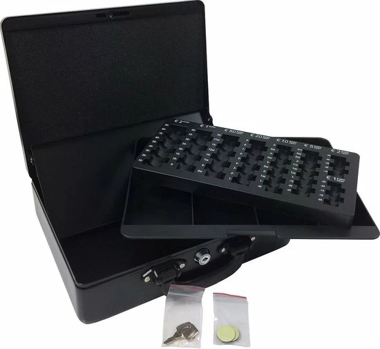 Gloednieuw ✨ ACROPAQ Geldkistje - Premium, Geldkist Groot Met Sleutel, 30 X 25 X 9 Cm - Geldkluis Met Muntsorteerder - Zwart - AGE300K ✨ 7 Gloednieuw ✨ ACROPAQ Geldkistje - Premium, Geldkist Groot Met Sleutel, 30 X 25 X 9 Cm - Geldkluis Met Muntsorteerder - Zwart - AGE300K ✨ - Afbeelding 7