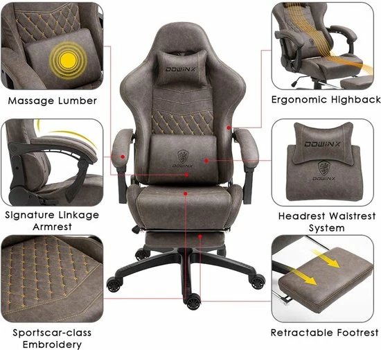 Top 10 โ IN-HOMEXL IN.HOMEXL Kaiser Gamestoel - Bureaustoel - Ergonomische Bureaustoel - Volwassenen - Verstelbaar - Bruin ๐ 5 Top 10 โ IN-HOMEXL IN.HOMEXL Kaiser Gamestoel - Bureaustoel - Ergonomische Bureaustoel - Volwassenen - Verstelbaar - Bruin ๐ - Afbeelding 5
