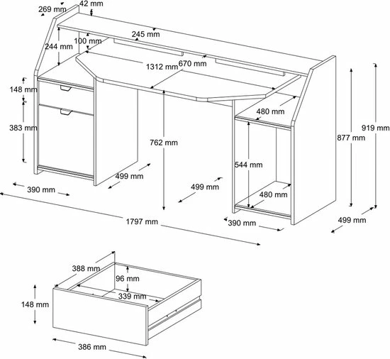 Korting ๐ฅฐ Parisot Game Bureau MOBA - Met Opbergruimte - Antraciet - Ledverlichting L 180 Cm X H 92 Cm X D 67 Cm ๐ 4 Korting ๐ฅฐ Parisot Game Bureau MOBA - Met Opbergruimte - Antraciet - Ledverlichting L 180 Cm X H 92 Cm X D 67 Cm ๐ - Afbeelding 4