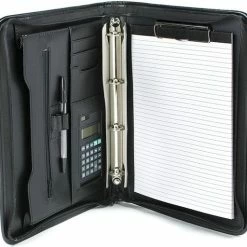 Uitgang 😍 Tassia Schrijfmap - A4 - Incl. Rekenmachine, Schrijfblok En Pen - Zwart ❤️