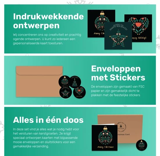 Goedkoopste 💯 Giftmas Kerstkaarten - Wenskaarten - 52 Stuks - Met Enveloppen En Stickers - 10x10cm 😍 3 Goedkoopste 💯 Giftmas Kerstkaarten - Wenskaarten - 52 Stuks - Met Enveloppen En Stickers - 10x10cm 😍 - Afbeelding 3