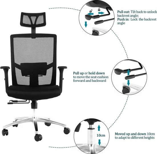 Hete verkoop 🛒 FOXSPORT Bureaustoel Comfort - Ergonomische Bureaustoelen - Hoogte Verstelbaar - Opklapbare Armsteun - Wieltjes - Volwassenen/Kinderen - Thuis/Kantoor - Zwart 🛒 3 Hete verkoop 🛒 FOXSPORT Bureaustoel Comfort - Ergonomische Bureaustoelen - Hoogte Verstelbaar - Opklapbare Armsteun - Wieltjes - Volwassenen/Kinderen - Thuis/Kantoor - Zwart 🛒 - Afbeelding 3