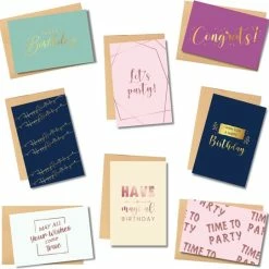 Goedkoop 🎉 Partizzle® Partizzle 48x Luxe Verjaardagskaarten Met Envelop Set - Wenskaarten Versturen - Verjaardag Ansichtkaarten - 15x10 Cm - Glimmend 🔔