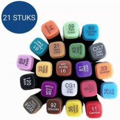 Goedkoop 😍 Stiften Voor Volwassenen Touch Twinmarkers Dubbelzijdige Alcohol Stiften 21 Stuks - Dual Tip Markers - Tekenstiften - Kleurstiften - Fineliners - Dikke Dunne Stiften - Handlettering Kalligrafie Bullet Jounal Dagboek - Kleuren 😉