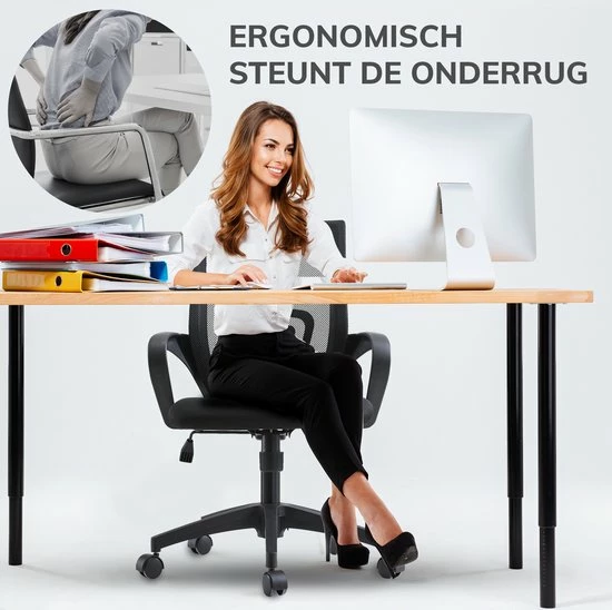 Coupon ๐ ACAZA Bureaustoel Met Armsteunen - In Hoogte Verstelbaar - Met Wielen - Zwart ๐งจ 6 Coupon ๐ ACAZA Bureaustoel Met Armsteunen - In Hoogte Verstelbaar - Met Wielen - Zwart ๐งจ - Afbeelding 6