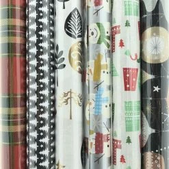 Korting 🎉 Enper Assortiment Kerstpapier Cadeaupapier Inpakpapier K29 - 200 X 50 Cm - 5 Rollen 🛒