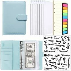Flash-uitverkoop 🧨 Merkloos Cashify Budget Planner Met Geldenveloppen | Huishoudboekje | Kasboek | Money Planner | A6 Binder | Kleur: Calm Blue 😍