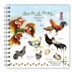Kopen 😉 Comello Familie Notitieagenda - 2023 - Rien Poortvliet - Lang Leve De Boerderij - Kippen - 19x19cm 🎉