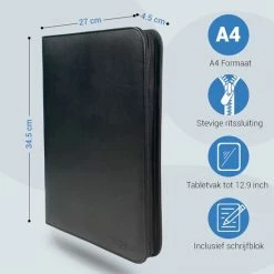 Goedkoopste ✨ Goodmans Goodman - Schrijfmap A4 - Conferentiemap - Schrijfblok - Met Ritssluiting En Tablet Vak - Zwart ✨ -Crafts&Co winkel 550x550 19