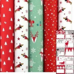 Nieuw 🌟 Benza SANTAS HELPER - Kerstpapier Assortiment Cadeaupapier Inpakpapier Voor Kerstmis - 2 Meter X 70 Cm - 5 Rollen - Inclusief Labels ⭐