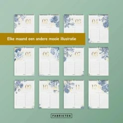 Coupon 😍 Fabrikten Verjaardagskalender - Delfts Goud - Blauw/Goud - A4 ✔️ -Crafts&Co winkel 550x550 283