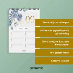 Coupon 😍 Fabrikten Verjaardagskalender - Delfts Goud - Blauw/Goud - A4 ✔️ -Crafts&Co winkel 550x550 284