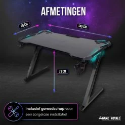 Beste recensies van 🧨 Gaming Bureau Met LED-verlichting 140cm XXL | Nieuwste Model 2022 Met DUBBEL LED Verlichting In Blad | Gaming Desk INCLUSIEF Muismat | DUBBELE LED VERLICHTING | Game Royale ✔️ -Crafts&Co winkel 550x550 290