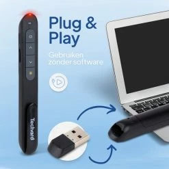 Beste Pirce ⭐ Techard Presenter Met Pointer Bluetooth Draadloze Aanwijspen Presentatie Klikker Laserpen Soft-Touch MacOS, Windows, Android - Inclusief AAA-Batterij ✔️ -Crafts&Co winkel 550x550 318