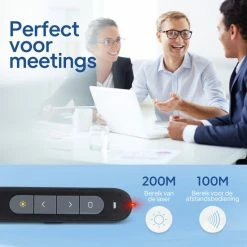 Beste Pirce ⭐ Techard Presenter Met Pointer Bluetooth Draadloze Aanwijspen Presentatie Klikker Laserpen Soft-Touch MacOS, Windows, Android - Inclusief AAA-Batterij ✔️ -Crafts&Co winkel 550x550 323