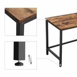 Beste Pirce 🎉 Acaza L-Vormig Hoekbureau Met Legplanken En 2 Tafelbladen - Bureau Met Vintage Look - 138x138x75cm - Zwart/Bruin ⭐ -Crafts&Co winkel 550x550 38
