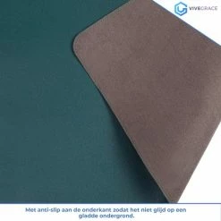 Beste deal ⌛ ViveGrace Bureau Onderlegger - Muismat - Bureaumat - 80x40 Cm - Met Stiksels & Anti-Slip - PU Leer - Donker Teal 🤩 -Crafts&Co winkel 550x550 382