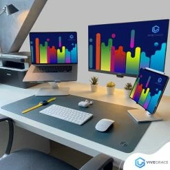 Beste deal ⌛ ViveGrace Bureau Onderlegger - Muismat - Bureaumat - 80x40 Cm - Met Stiksels & Anti-Slip - PU Leer - Donker Teal 🤩 -Crafts&Co winkel 550x550 386