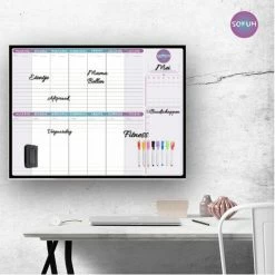 Nieuw 🎁 SOFUH® Whiteboard - Weekplanner & Maandplanner – Inclusief Whiteboard Marker En Whiteboard Wisser – Magnetische Whiteboard – Agenda – Memobord, Planbord, Schoolbord - Familieplanner - Planners 💯 -Crafts&Co winkel 550x550 390