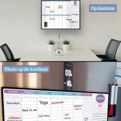 Nieuw 🎁 SOFUH® Whiteboard - Weekplanner & Maandplanner – Inclusief Whiteboard Marker En Whiteboard Wisser – Magnetische Whiteboard – Agenda – Memobord, Planbord, Schoolbord - Familieplanner - Planners 💯 -Crafts&Co winkel 550x550 391