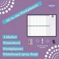 Nieuw 🎁 SOFUH® Whiteboard - Weekplanner & Maandplanner – Inclusief Whiteboard Marker En Whiteboard Wisser – Magnetische Whiteboard – Agenda – Memobord, Planbord, Schoolbord - Familieplanner - Planners 💯 -Crafts&Co winkel 550x550 393