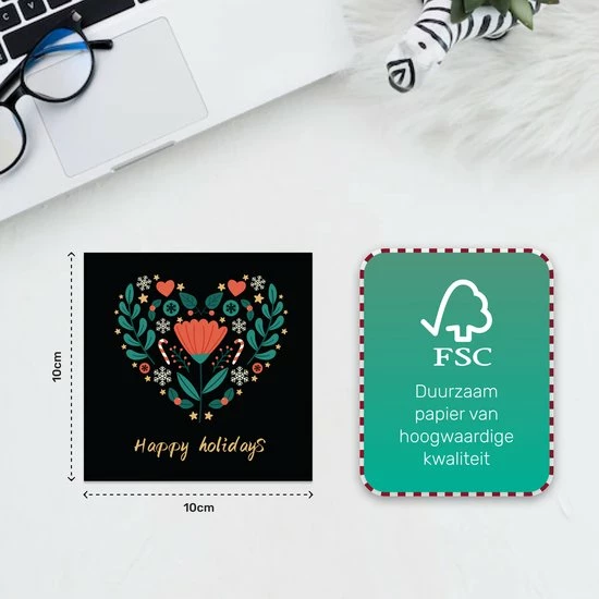 Goedkoopste 💯 Giftmas Kerstkaarten - Wenskaarten - 52 Stuks - Met Enveloppen En Stickers - 10x10cm 😍 2 Goedkoopste 💯 Giftmas Kerstkaarten - Wenskaarten - 52 Stuks - Met Enveloppen En Stickers - 10x10cm 😍 - Afbeelding 2